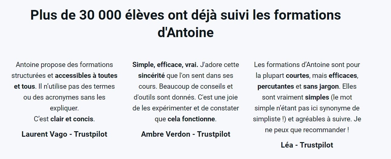 Avis formation antoine bm
